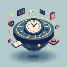 Time management concept with clock and calendar